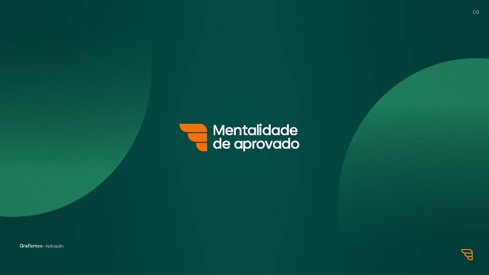 Marca da Mentalidade de Aprovado sobre fundo verde